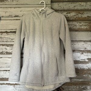 Gerry Clothing Light Gray Hooded Zip-Front Fleece Jacket